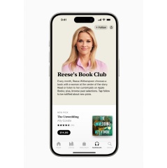 Apple Books will feature a dedicated page for Reese�s Book Club with new monthly picks, previous selections, and themed editorial collections.