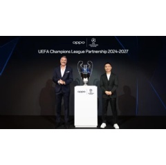 UEFA marketing director Guy- Laurent Epstein and president of overseas MKT, sales and service at OPPO Billy Zhang.