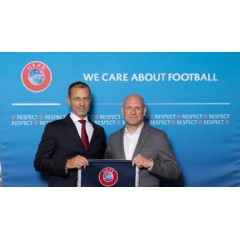 UEFA president Aleksander Čeferin meets president of the Football Association of Iceland, Thorvaldur Örlygsson