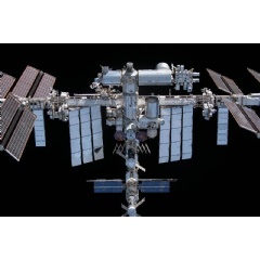 
The International Space Station is pictured from the SpaceX Crew Dragon Endeavour during a fly around.
NASA
