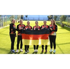 Porsche Team Germany - Team captain Rainer Schüttler, Anna-Lena Friedsam, Laura Siegemund, Eva Lys, Tatjana Maria, Jule Niemeier (l-r), Billie Jean King Cup Finals, 2024, Porsche AG