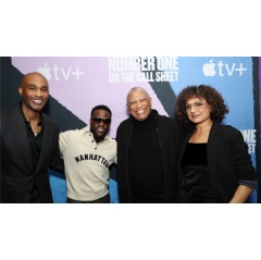 Producer Datari Turner, producer and contributor Kevin Hart, and award-winning directors Reginald Hudlin and Shola Lynch attend the New York premiere screening of Apple TV+’s “Number One on the Call Sheet” at the Crosby Street Hotel.