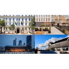 Image: Top left: Kimpton BEM Budapest, Top Right: voco London – Marylebone, Bottom right: Garner Hotel Preston Samlesbury, Bottom left: Ruby Louise Hotel & Bar, Frankfurt