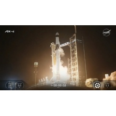 The SpaceX Dragon spacecraft carrying the Axiom Mission 4 crew launches atop the Falcon 9 rocket from NASAs Kennedy Space Center to the International Space Station.
Credit: NASA