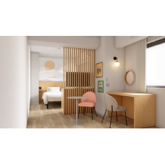 Image showcases a rendering of the Garner Hotel Kyoto Shijo Karasuma, the fourth Garner hotel in Japan.