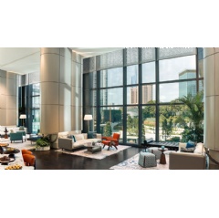 (L-R): The Living Room, One Bedroom Naluria Suite, and Tuai + Till all-day-dining