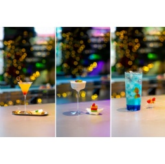 Three limited-edition New Year Candy Cocktails (from left to right): Wish Come True, Rising Higher and Abundance Year After Year