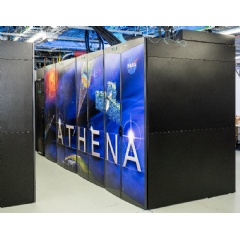 
Athena, NASA�s newest supercomputer, is housed at the agency�s Modular Supercomputing Facility at NASA�s Ames Research Center in California�s Silicon Valley. NASA/Brandon Torres-Navarrete