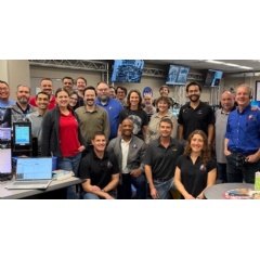 The Artemis II crew, pictured with their training team, completes their final simulation ahead of quarantine. NASA