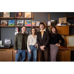 (L � R): Mark O�Keeffe, A&R Director, UMC; Julie Adam, President & CEO, UMC; Braden Lam; Meagan Davidson, artist management; Photo credit: Jesse Milns