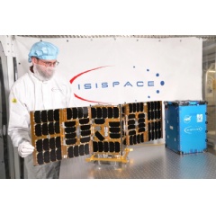 The GRITSS satellite undergoes final preparations prior to launch. (Image Credit: ISISPACE)