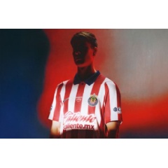 Chivas de Guadalajara Home Kit. Full image caption at the end.
