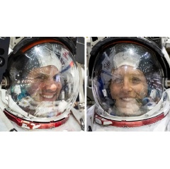 Astronauts Anil Menon of NASA and Sophie Adenot of ESA are pictured training for a spacewalk at the Johnson Space Center’s Neutral Buoyancy Laboratory in Houston, Texas.
NASA
