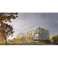 Rendering of the future Holiday Inn Express & Suites hotel.