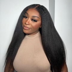 Kinky straight v part wig