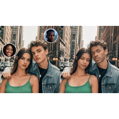 Mango AI enables users to create captivating video clips featuring multiple people using its multiple face swap video tool.