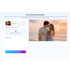 Mango AI�s French kiss AI generator creates romantic kiss videos from a single photo.
