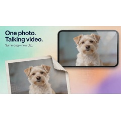 Mango AI’s talking dog feature animates pet photos with speech.